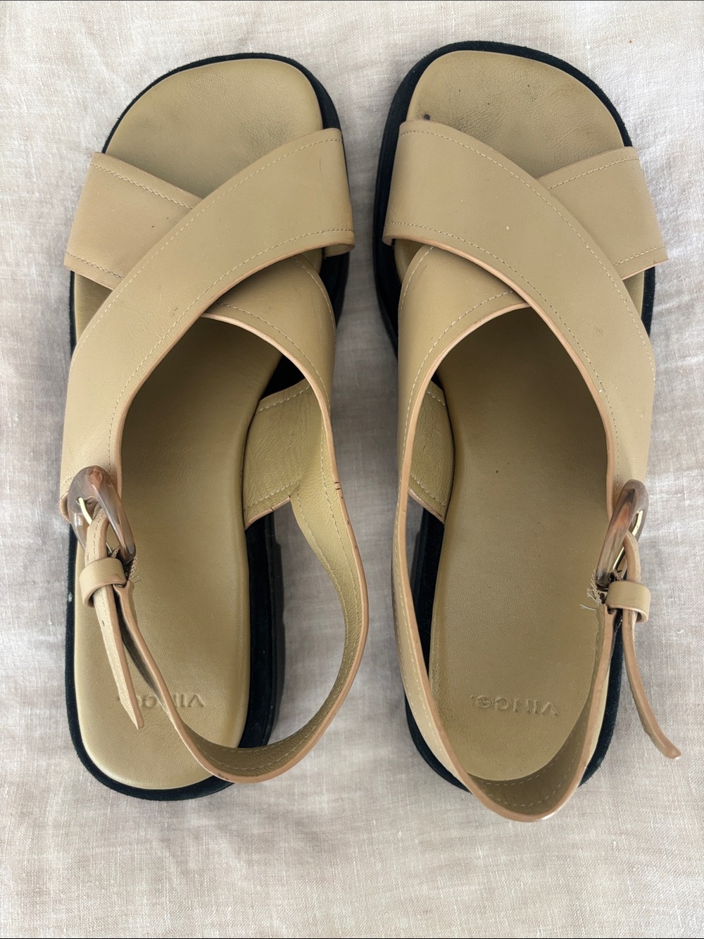 Vince Tan Crisscross Slingback Sandals